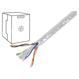 Cablu U/UTP 4x2x0,57mm 6 sârma CCA PVC gri 305m Ø6mm - Cablu rețea de calitate pentru conexiuni stabile | Electronic-mag.ro | Componente Electronice