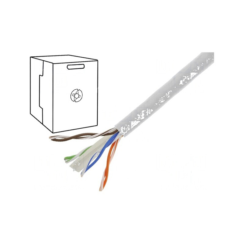 Cablu U/UTP 4x2x0,57mm 6 sârma CCA PVC gri 305m Ø6mm - Cablu rețea de calitate pentru conexiuni stabile | Electronic-mag.ro | Componente Electronice Cablu U/UTP 4x2x0,57mm 6 sârma CCA PVC gri 305m Ø6mm - Cablu rețea de calitate pentru conexiuni stabile | Electronic-mag.ro | Componente Electronice