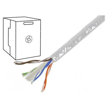 Cablu U/UTP 4x2x0,57mm 6 sârma CCA PVC gri 305m Ø6mm - Cablu rețea de calitate pentru conexiuni stabile | Electronic-mag.ro | Componente Electronice