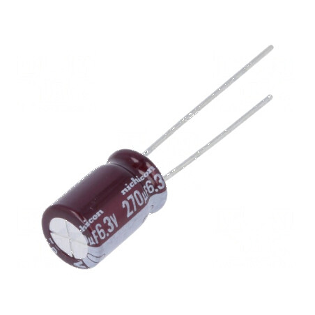 Condensator electrolitic low ESR THT 270uF 6,3VDC Ø8x11,5mm - Componentă electronică de calitate superioară | Electronic-mag.ro | Componente Electronice