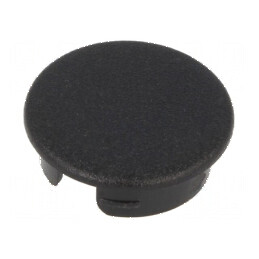 Capac rotund ABS negru cu fixare prin apăsare | Electronic-mag.ro | Componente Electronice