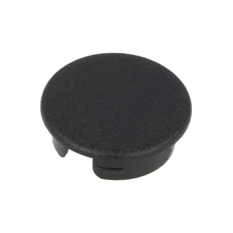 Capac rotund ABS negru cu fixare prin apăsare | Electronic-mag.ro | Componente Electronice