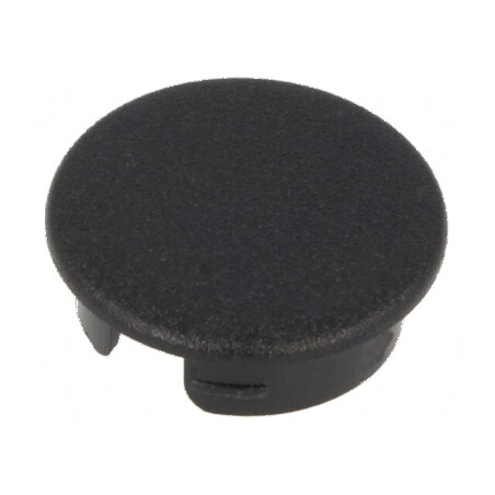 Capac rotund ABS negru cu fixare prin apăsare | Electronic-mag.ro | Componente Electronice