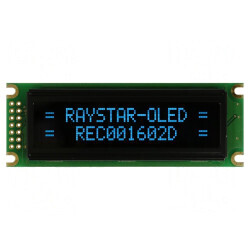 Afișaj OLED Alfanumeric 16x2 Albastru 85x30x10mm | Electronic-mag.ro | Componente Electronice
