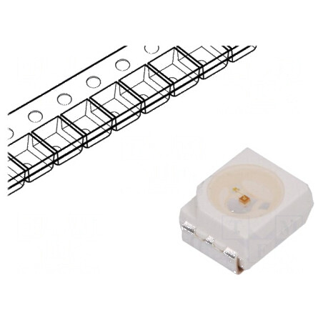 LED SMD 3528 PLCC2 Verde 2,8÷8mcd 3,5x2,8x1,9mm 120° 20mA - Banda LED | Electronic-mag.ro | Componente Electronice