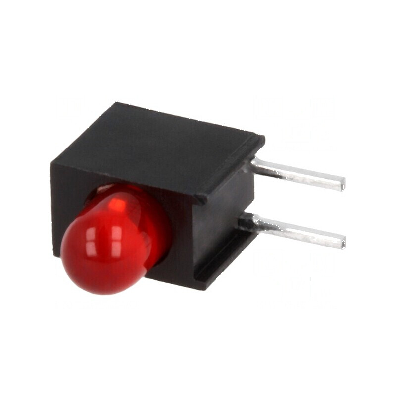 LED roșu 3,4mm în carcasă, 1 diodă, 20mA, 60°, 2÷2,5V | Electronic-mag.ro | Componente Electronice