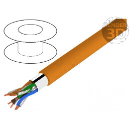 Cablu F/UTP 5e 4x2x26AWG Litat CCA PVC Portocalie 100m | Electronic-mag.ro | Componente Electronice