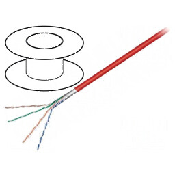 Cablu F/UTP 4x2x26AWG 5e litat CCA PVC roșu 100m - Cabluri de rețea pentru conexiuni rapide | Electronic-mag.ro | Componente Electronice