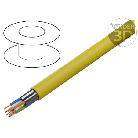 Cablu de rețea F/UTP 4x2x26AWG 5e litat CCA PVC galben 100m | Electronic-mag.ro | Componente Electronice