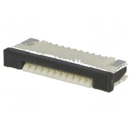 Conector FFC/FPC orizontal 10 pini contacte inferioare ZIF | Electronic-mag.ro | Componente Electronice