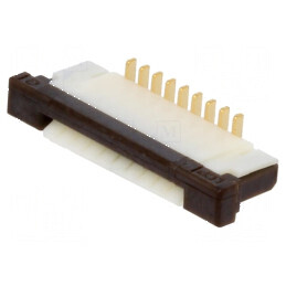 Conector FFC/FPC vertical PIN 9 ZIF SMT 125V 1A gold flash pentru circuite electronice | Electronic-mag.ro | Componente Electronice