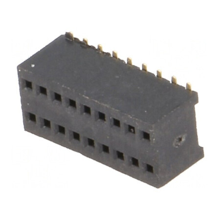 Conector şiruri pini soclu mamă 18 PIN 1,27mm SMT 2x9 pentru montaj pe placă | Electronic-mag.ro | Componente Electronice