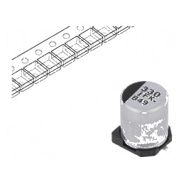 Condensator electrolitic SMD 330uF 6,3VDC low ESR Ø6,3x7,7mm | Electronic-mag.ro | Componente Electronice
