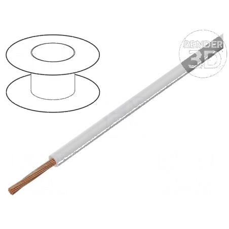 Cablu FLRYW-B 1x0,5mm2 litat cu cupru PVC alb 60V 100m Clasa 5 | Electronic-mag.ro | Componente Electronice