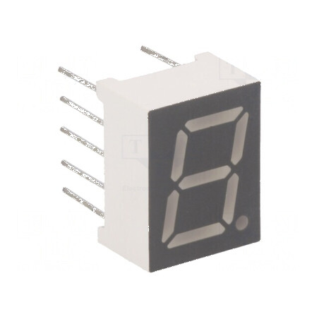 Afișaj LED 7 segmente 9,9mm 3,9 Nr.car: 1 roșie 30÷60mcd pentru proiecte electronice | Electronic-mag.ro | Componente Electronice