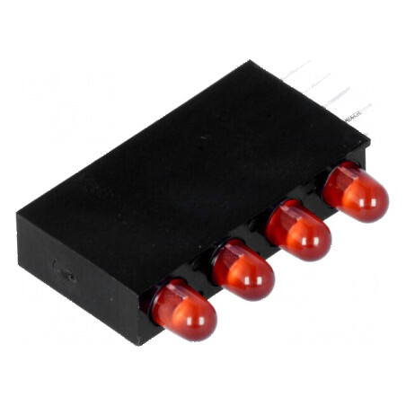 LED 3mm 4 diodă roșie 20mA 80° 1,5÷2,4V în carcasă | Electronic-mag.ro | Componente Electronice