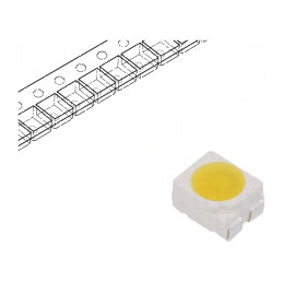 Bec LED SMD 3528 PLCC4 Alb Cald 1600mcd 120° 14mA 5,5÷20VDC | Electronic-mag.ro | Componente Electronice