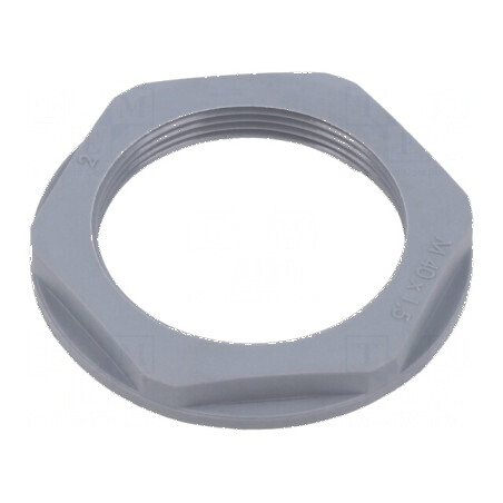Piuliță M40 din poliamidă gri, 50mm, filet metric, pas 1.5 | Electronic-mag.ro | Componente Electronice