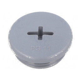 Capac de protecţie PG11 IP68 din poliamidă gri pentru conectoare Entrelec, filet PG | Electronic-mag.ro | Componente Electronice