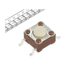 Microîntrerupător TACT SPST-NO 0,05A/24VDC SMT Poz: 2 Fără | Electronic-mag.ro | Componente Electronice