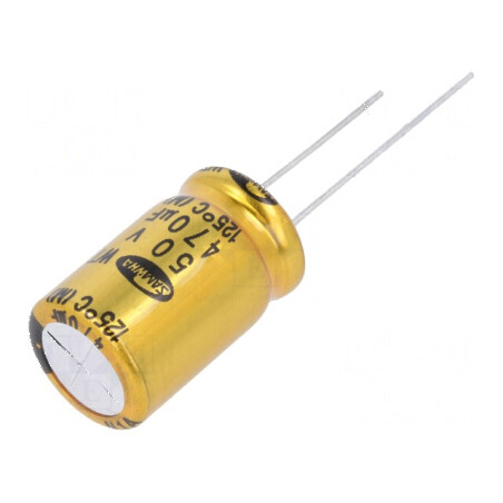Condensator electrolitic THT 470uF 50VDC Ø12,5x20mm ±20% pentru circuite electrice | Electronic-mag.ro | Componente Electronice