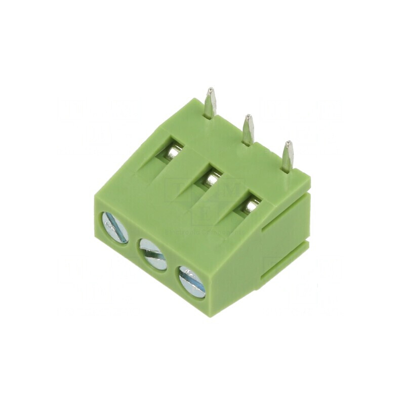 Regletă de conexiuni dreptunghiulară pentru PCB, 5mm, 3 piste | Electronic-mag.ro | Componente Electronice
