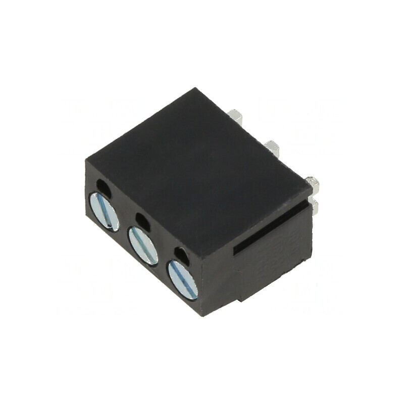 Regletă de conexiuni pentru PCB în unghi de 90° 5mm, 3 piste, culoare neagră | Electronic-mag.ro | Componente Electronice Regletă de conexiuni pentru PCB în unghi de 90° 5mm, 3 piste, culoare neagră | Electronic-mag.ro | Componente Electronice