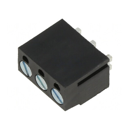 Regletă de conexiuni pentru PCB în unghi de 90° 5mm, 3 piste, culoare neagră | Electronic-mag.ro | Componente Electronice