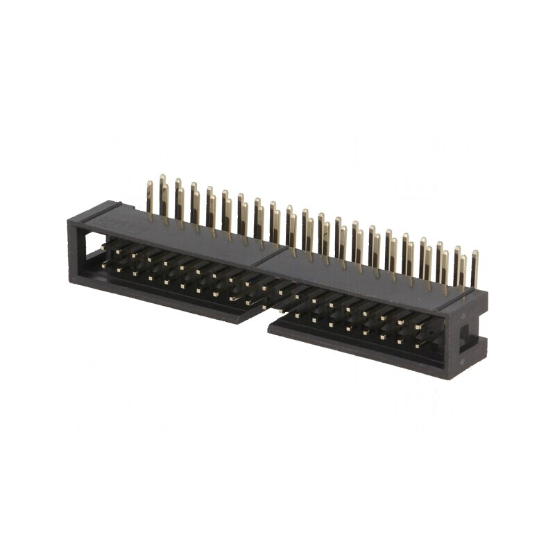 Conector IDC soclu tată 40 PIN unghi 90° THT aurit 2,54mm | Electronic-mag.ro | Componente Electronice