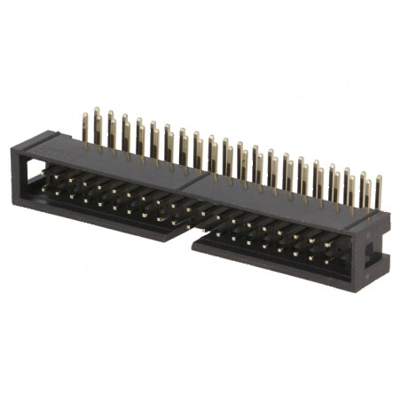Conector IDC soclu tată 40 PIN unghi 90° THT aurit 2,54mm | Electronic-mag.ro | Componente Electronice