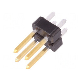 Conector BERGSTIK II tată PIN 4 drept pentru şiruri pini | Electronic-mag.ro | Componente Electronice