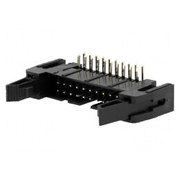 Conector IDC soclu tată 20 pini unghi 90° THT aurit 2,54mm | Electronic-mag.ro | Componente Electronice