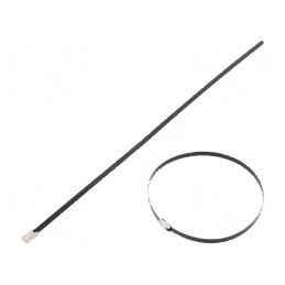 Colier de strângere oțel inoxidabil AISI 304, dimensiuni L: 290mm, W: 4,6mm | Electronic-mag.ro | Componente Electronice