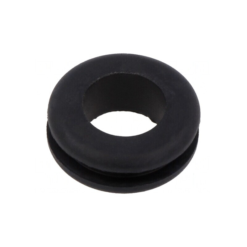 Manșon negru Ø 18mm pentru orificiu Ø 12mm, grosime panou max. 3mm | Electronic-mag.ro | Componente Electronice