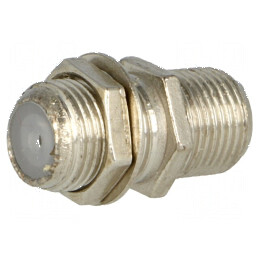 Adaptor F soclu, drept, din ambele părţi pentru conexiuni electrice | Electronic-mag.ro | Componente Electronice