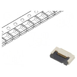 Conector FFC/FPC orizontal 8 pini ZIF SMT 50V 0,4A -25÷85°C | Electronic-mag.ro | Componente Electronice