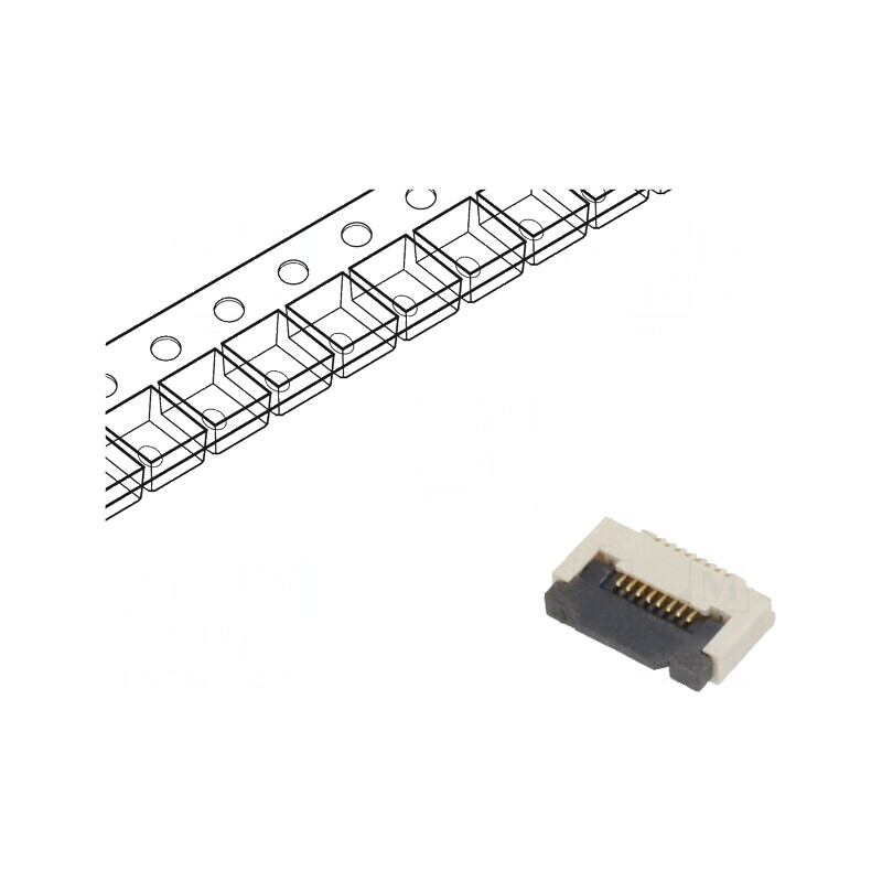 Conector FFC/FPC orizontal 8 pini ZIF SMT 50V 0,4A -25÷85°C | Electronic-mag.ro | Componente Electronice Conector FFC/FPC orizontal 8 pini ZIF SMT 50V 0,4A -25÷85°C | Electronic-mag.ro | Componente Electronice