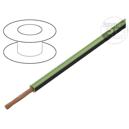 Cablu FLRY-B 1x0,5mm2 litat Cu PVC verde-negru 60V 100m - pentru instalații electrice | Electronic-mag.ro | Componente Electronice