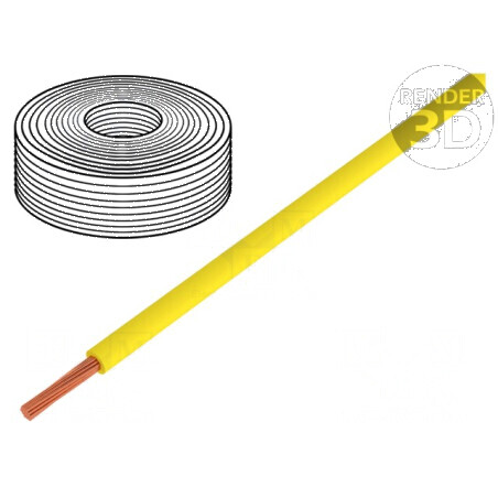 Cablu H05Z-K litat Cu 0,5mm2 FRNC galben 300V/500V Clasa 5 - 1 metru | Electronic-mag.ro | Componente Electronice