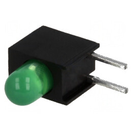 LED verde în carcasă 3,4mm, 1 diodă, 20mA, 60°, 2,2÷2,5V | Electronic-mag.ro | Componente Electronice