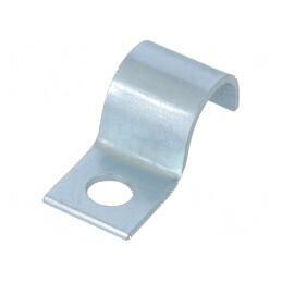 Clemă montată cu şurub pentru tuburi Ø buclă 13mm, Ø orificiu montare 6mm, lățime 14mm | Electronic-mag.ro | Componente Electronice