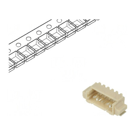 Conector cablu-placă soclu tată 1,25mm PIN 5 SMT 125V 1A pentru montaj electronic | Electronic-mag.ro | Componente Electronice