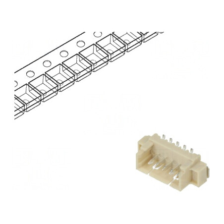 Conector cablu-placă soclu tată 1,25mm PIN 5 SMT 250V 1A pentru aplicații electrice | Electronic-mag.ro | Componente Electronice