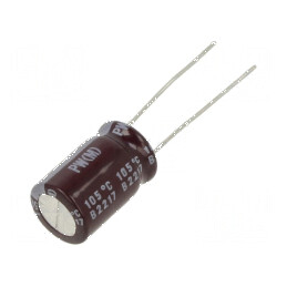 Condensator electrolitic low ESR THT 220uF 50VDC Ø10x16mm - componentă electronică de calitate | Electronic-mag.ro | Componente Electronice
