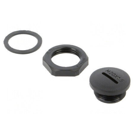 Capac de protecție M20 din poliamidă neagră cu filet metric 1,5 | Electronic-mag.ro | Componente Electronice