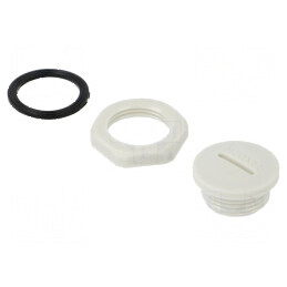 Capac de protecţie M20 din poliamidă gri deschis, 1,5 mm | Electronic-mag.ro | Componente Electronice