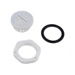 Capac de protecție PG13,5 din poliamidă gri deschis cu filet PG | Electronic-mag.ro | Componente Electronice