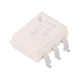 Optocuplor SMD CNY17 cu 1 canal de ieșire, tranzistori 4,17kV, tip Gull Wing, 6 piese | Electronic-mag.ro | Componente Electronice
