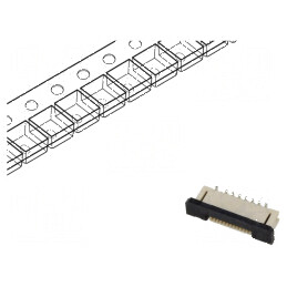 Conector FFC/FPC vertical ZIF SMT 12 pini 30V 0,5A cositorit | Electronic-mag.ro | Componente Electronice