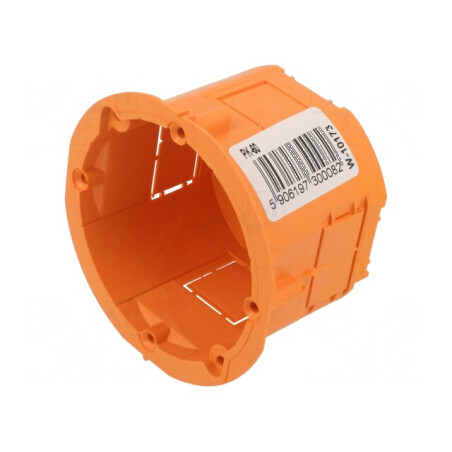 Carcasă doză electrică portocalie Ø 60mm Z 45mm pentru montaj în perete | Electronic-mag.ro | Componente Electronice